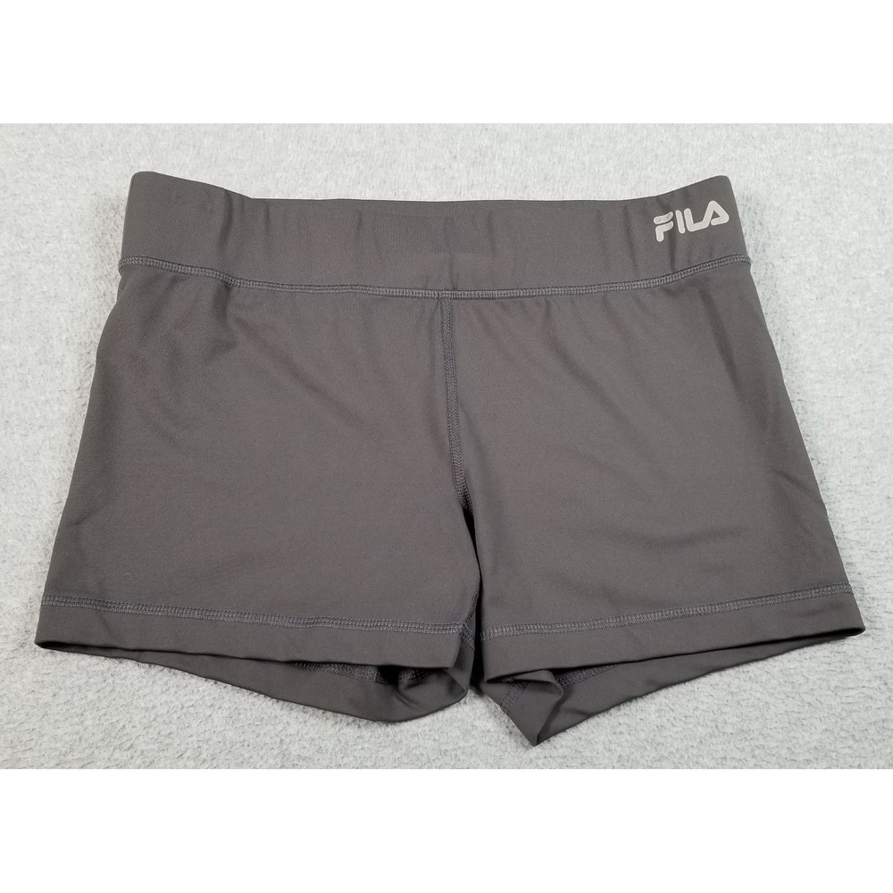 FILA Sport Compression Shorts Womens Medium M Gray Athletic Yoga Spandex Stretch
